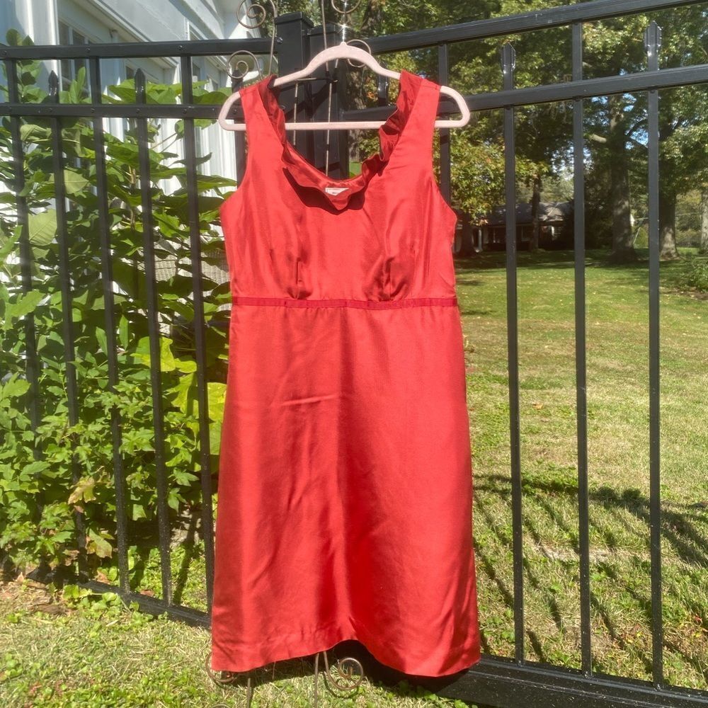 Anthropologie Moulinette Souers Red Silk Dress NWT